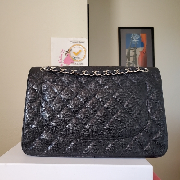 Chanel classic jumbo black caviar silver hw bag - Picture 4 of 12